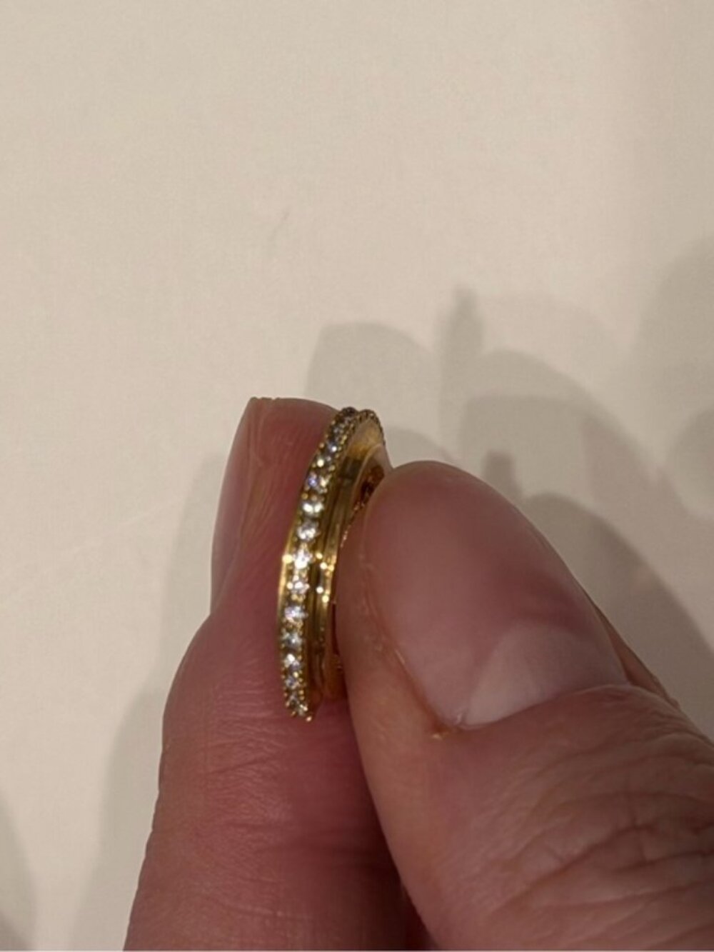 14k Gold Crystal Pave Open Ear Cuff, Single